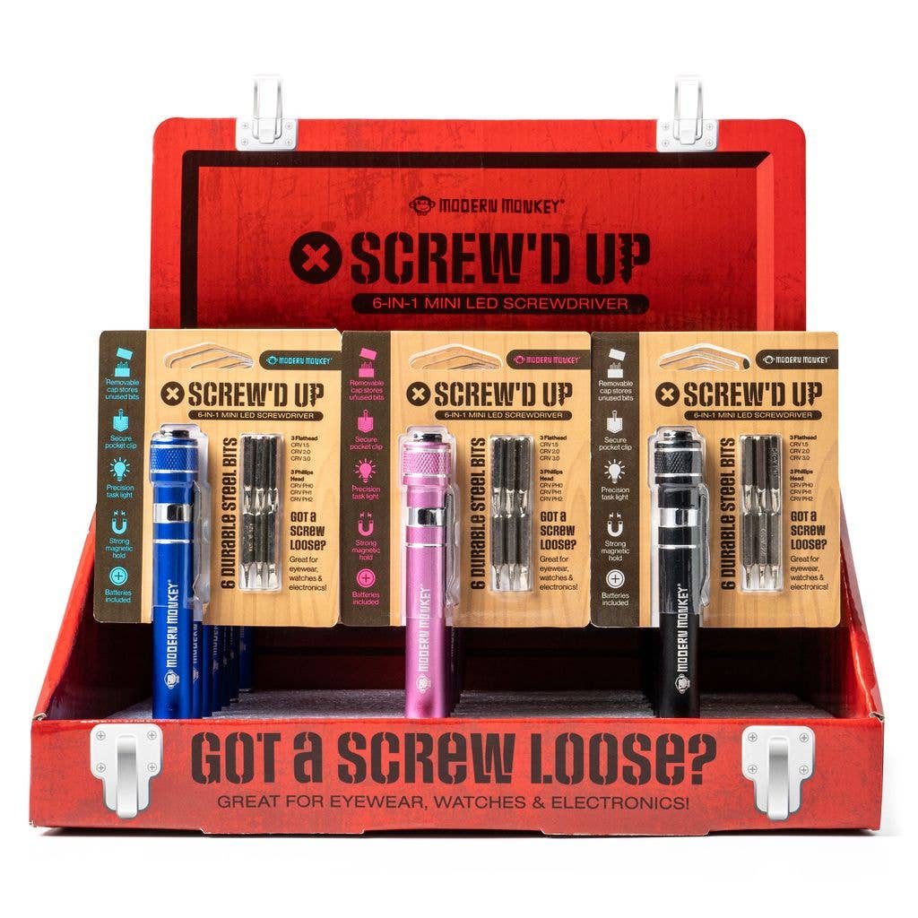 Modern Monkey® Screw’d Up 6 - in - 1 Mini LED Screwdriver - Mercantile213