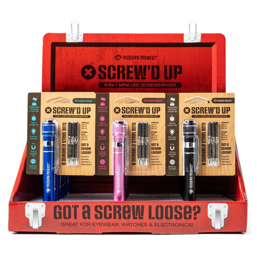 Modern Monkey® Screw’d Up 6 - in - 1 Mini LED Screwdriver - Mercantile213