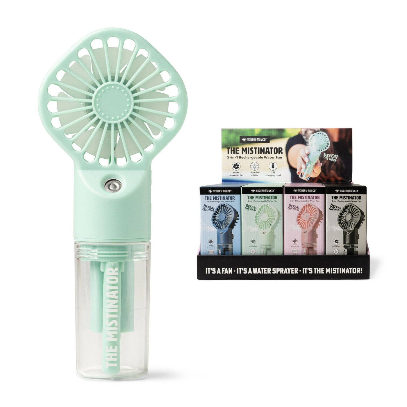 Modern Monkey The Mistinator 2 - in - 1 Rechargeable Water Fan - Mercantile213