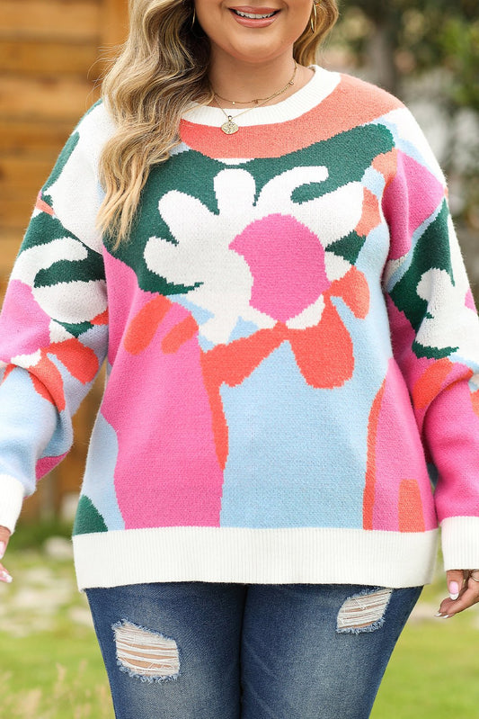 Multi Color Floral Sweater - Mercantile213