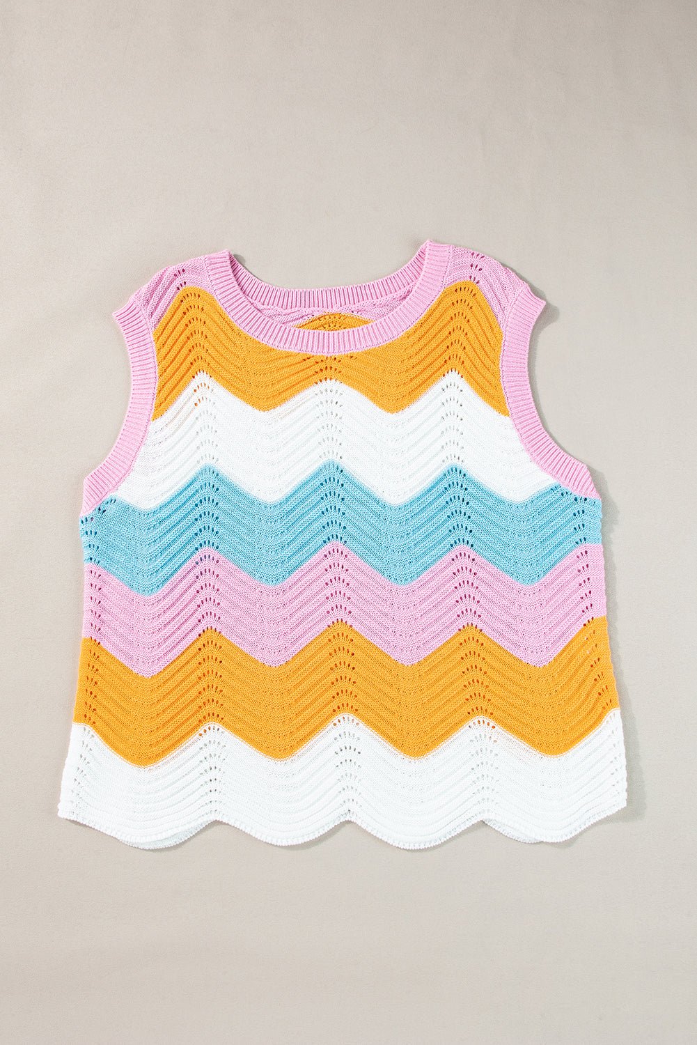 Multi Stripe Sleeveless Sweater - Mercantile213