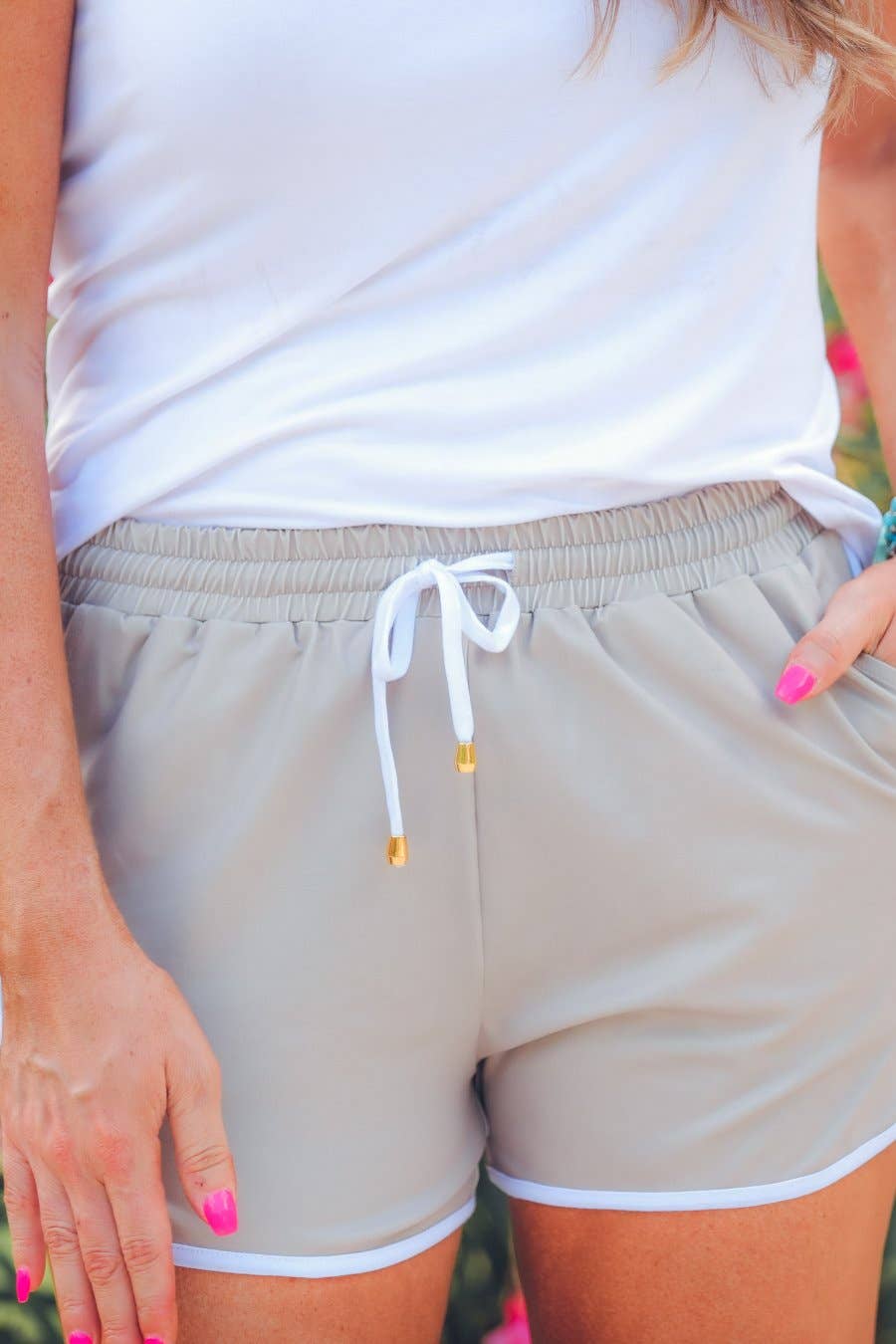 Natural Drawstring Everyday Shorts - Mercantile213