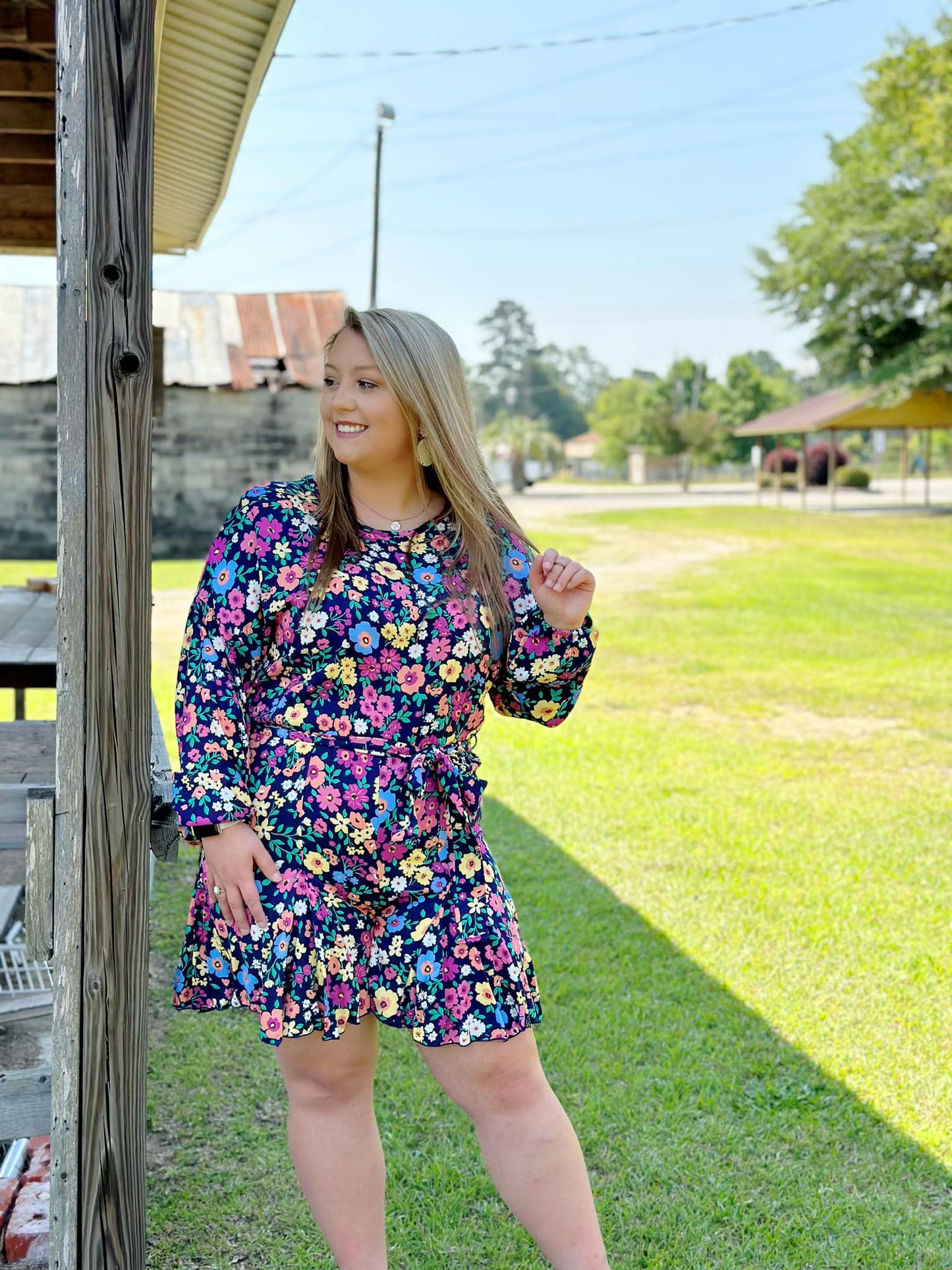 Navy Floral Print Romper - Mercantile213