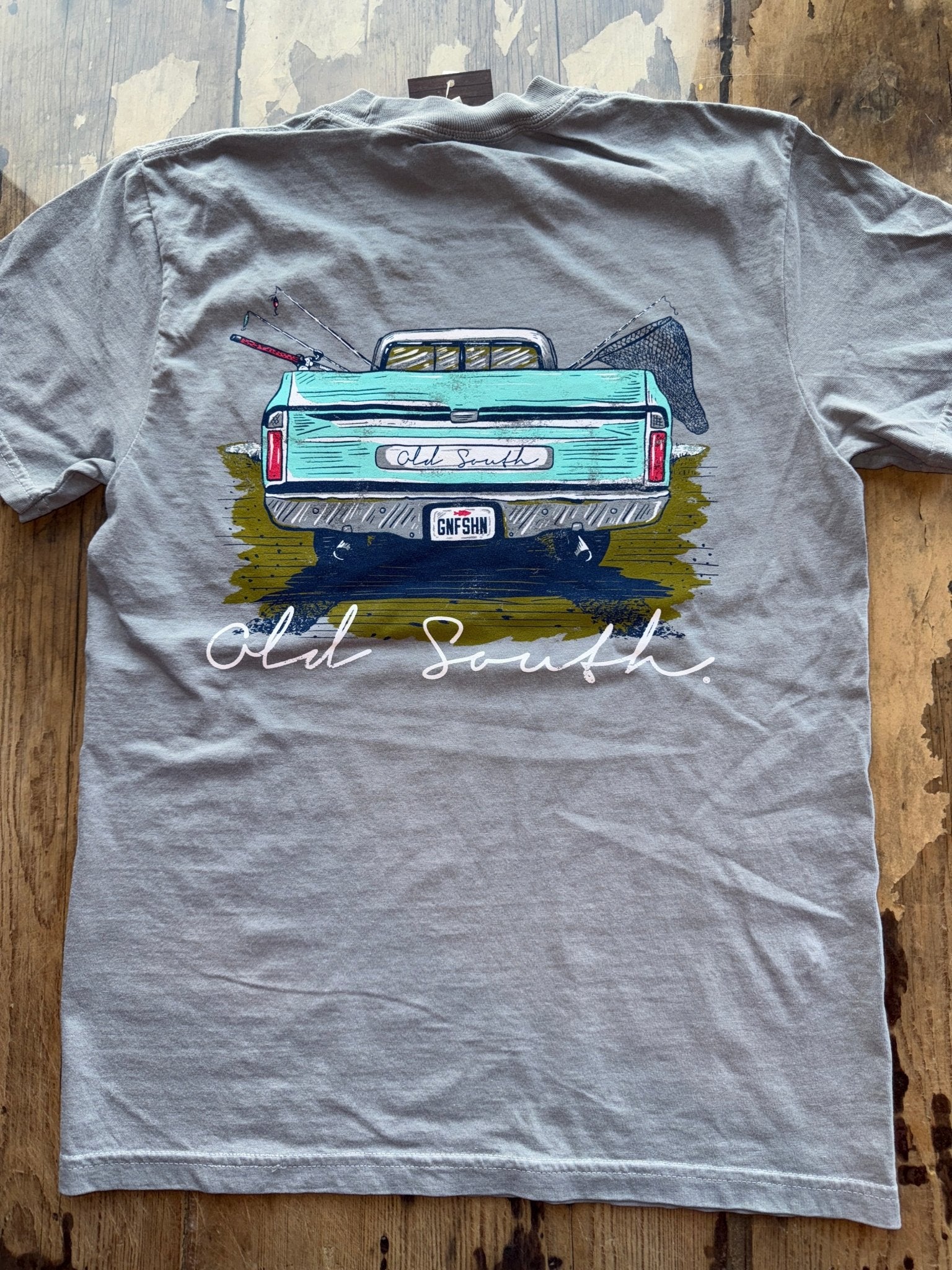 Old South SS Tee - Gone Fishing - Granite - Mercantile213
