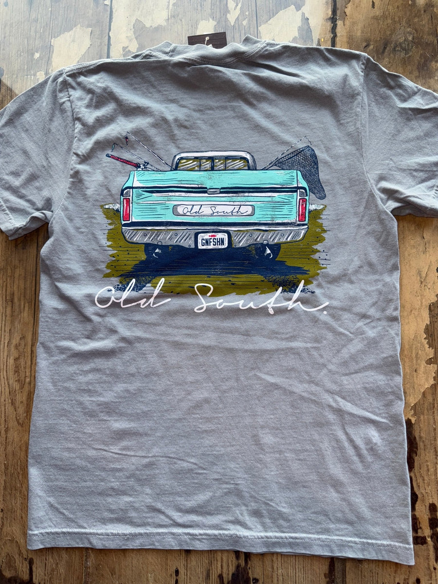 Old South SS Tee - Gone Fishing - Granite - Mercantile213