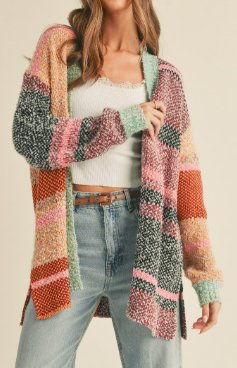 Orange Color Block Sweater - Mercantile213