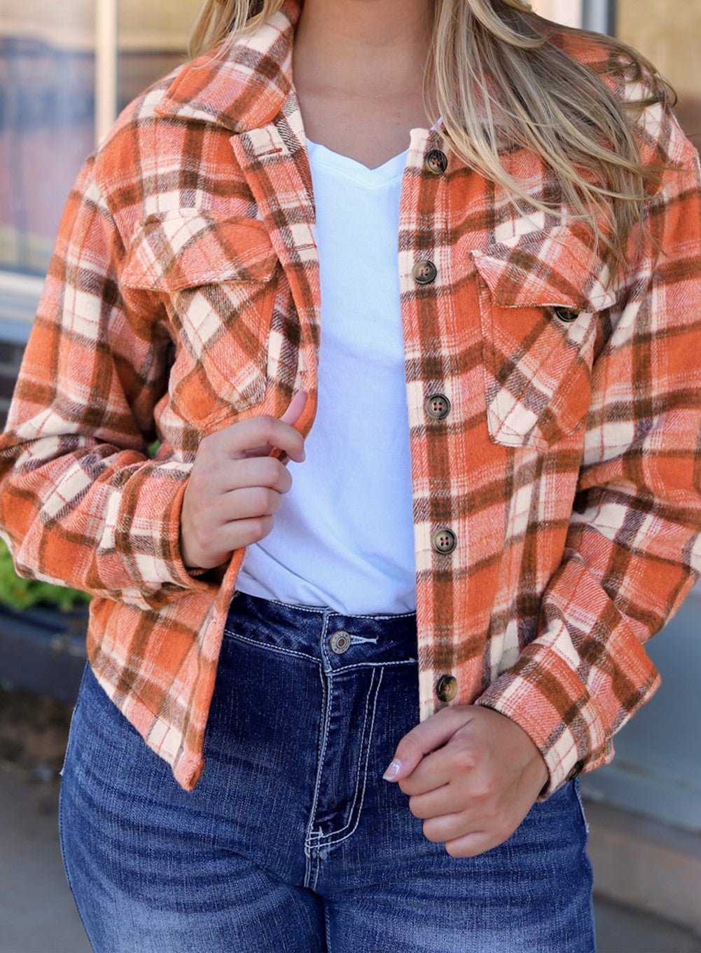 Orange Plaid Jacket - Mercantile213