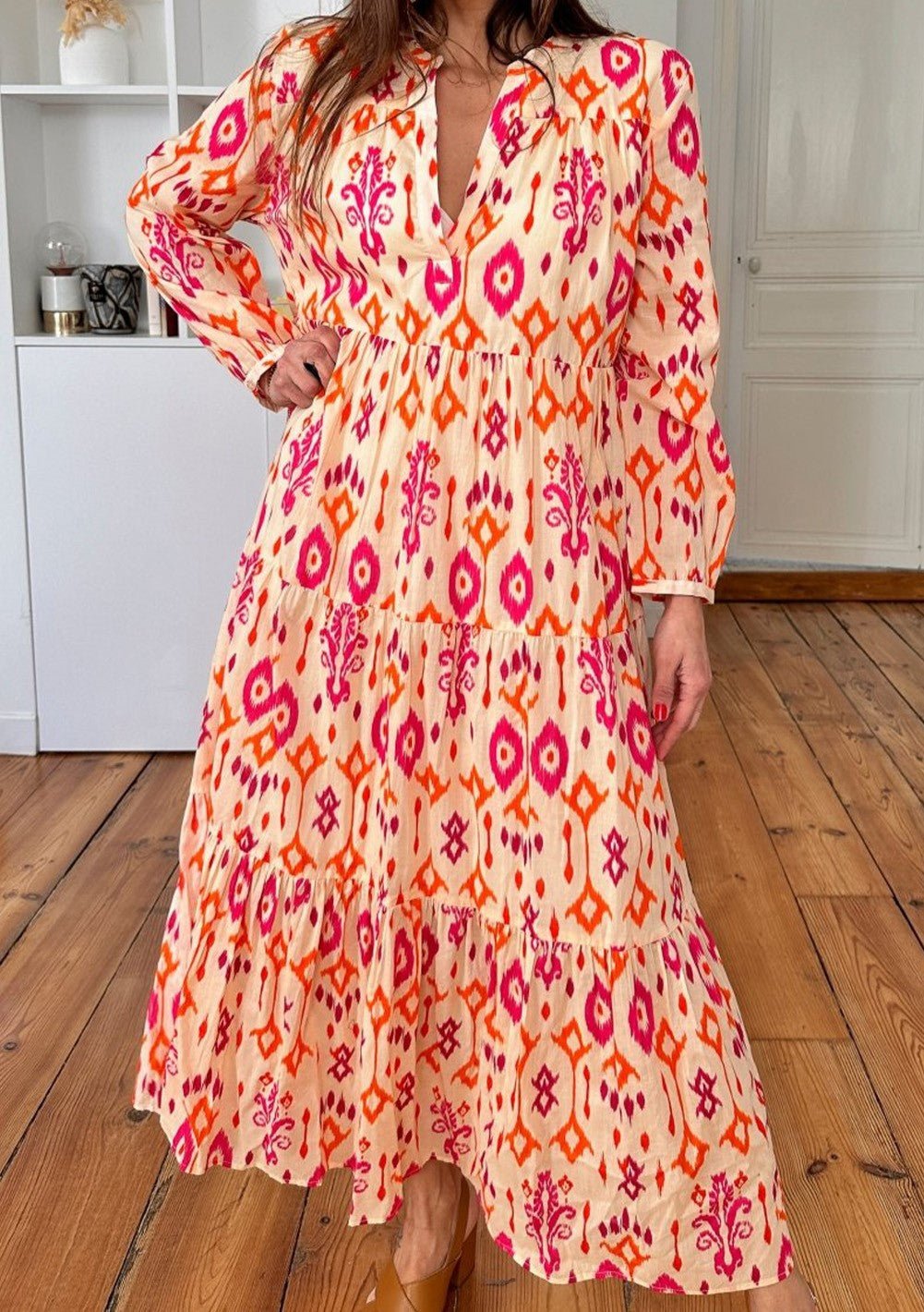 Orange/Pink Geo Abstract Maxi - Mercantile213