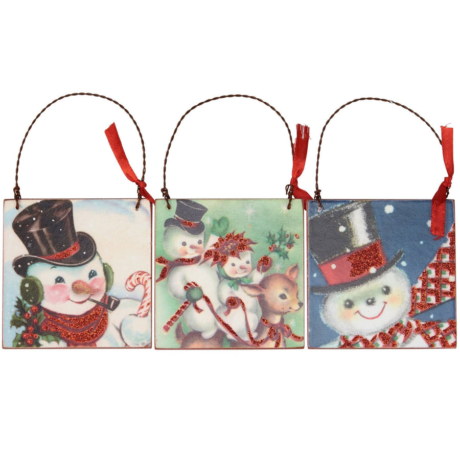Ornament - Reto Snowman (3pc) - Mercantile213