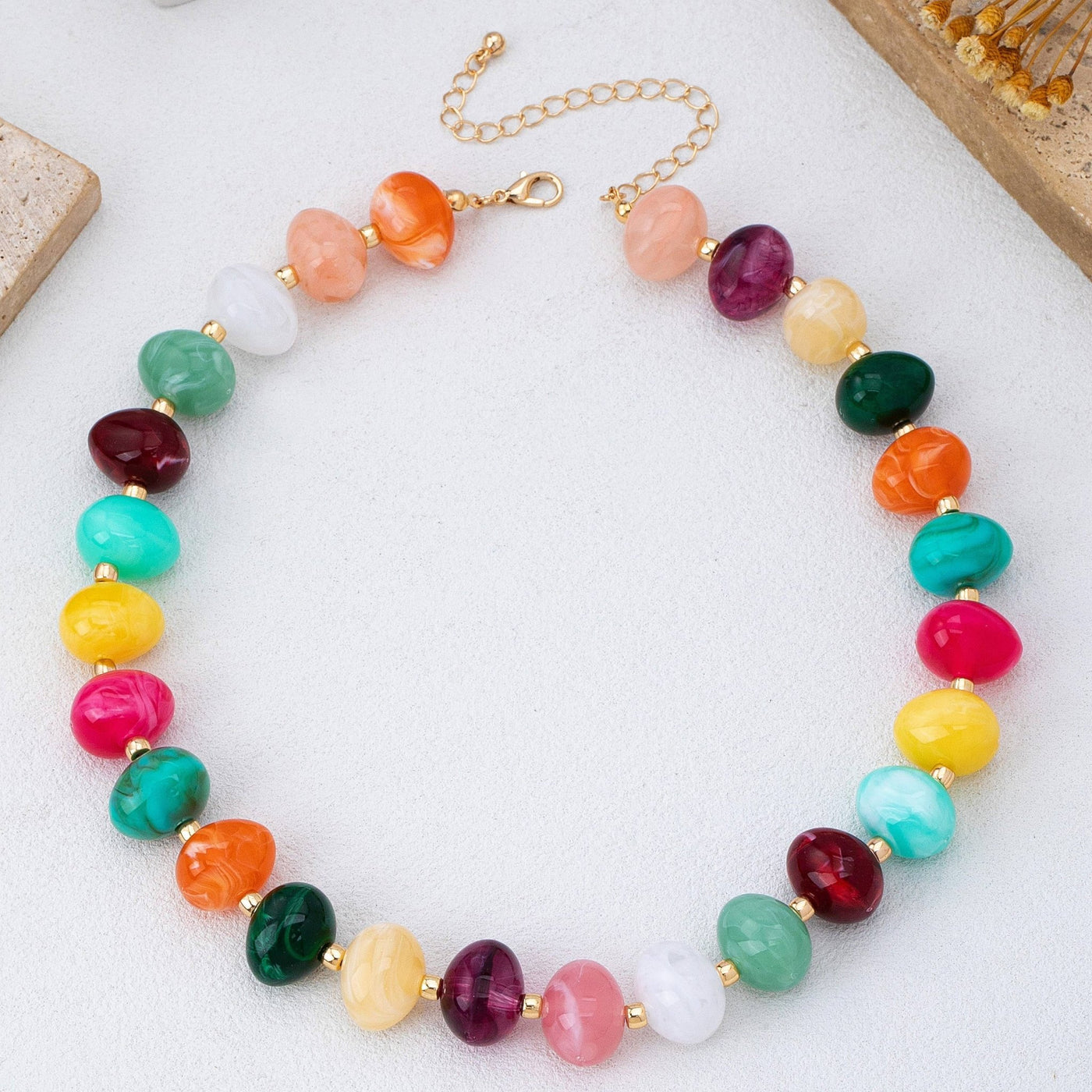 Pebble Beaded Necklace - BOL - Mercantile213
