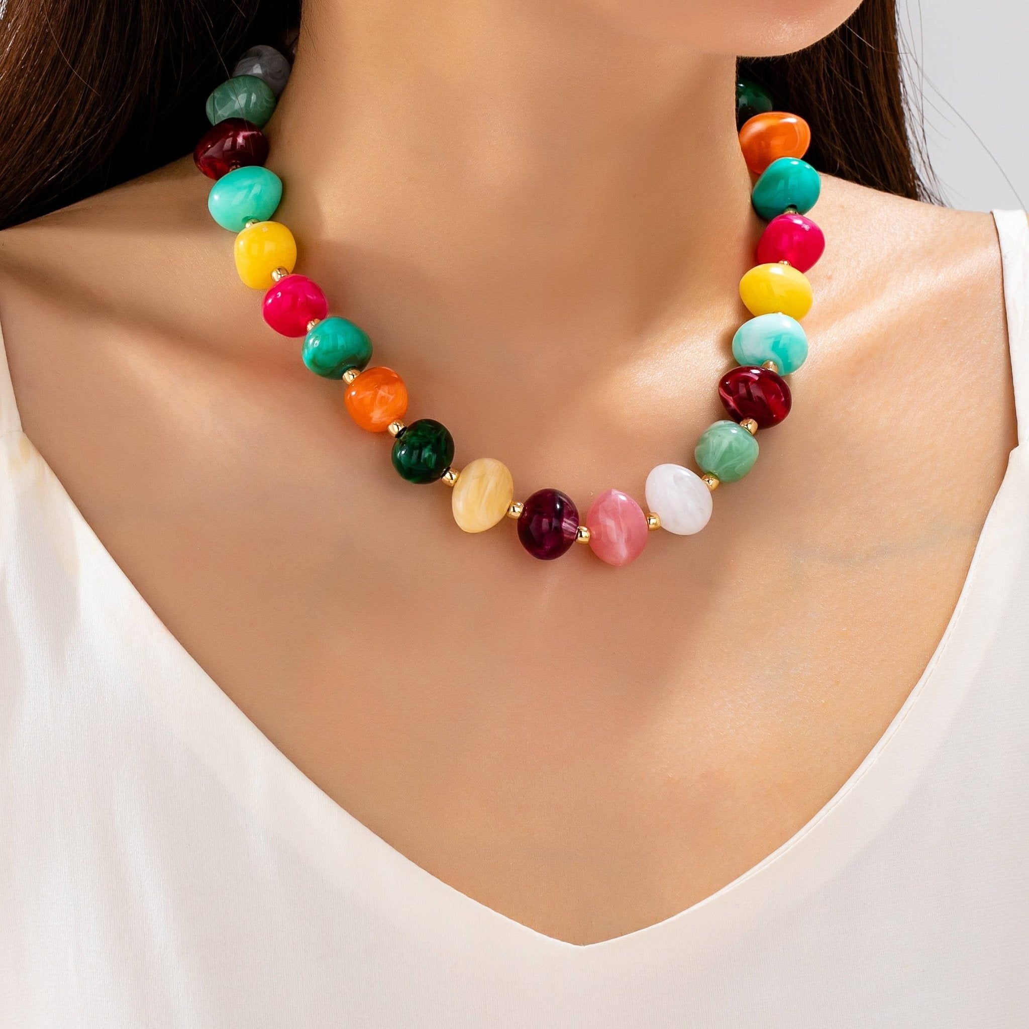 Pebble Beaded Necklace - BOL - Mercantile213