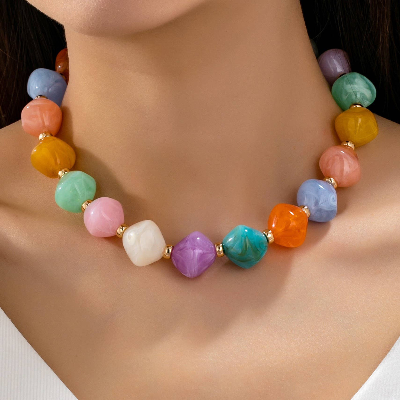 Pebble Beaded Necklace- PAS - Mercantile213