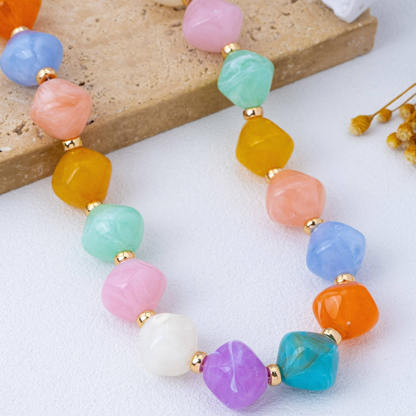 Pebble Beaded Necklace- PAS - Mercantile213