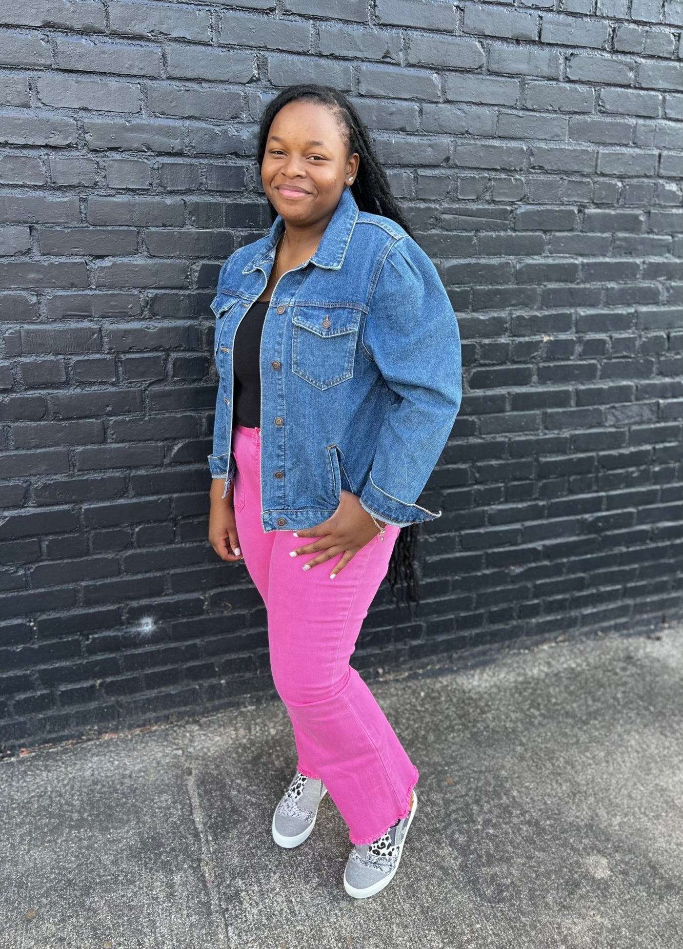Pink Cropped Flare Jeans - Mercantile213