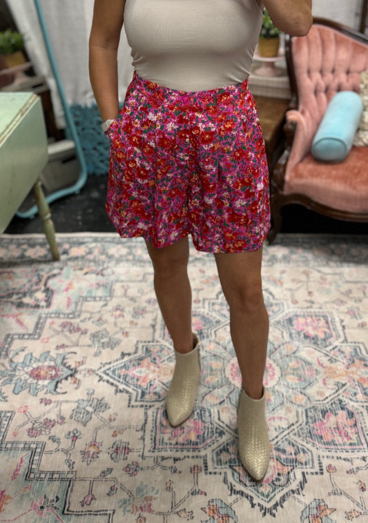 Pink Floral Shorts - Mercantile213