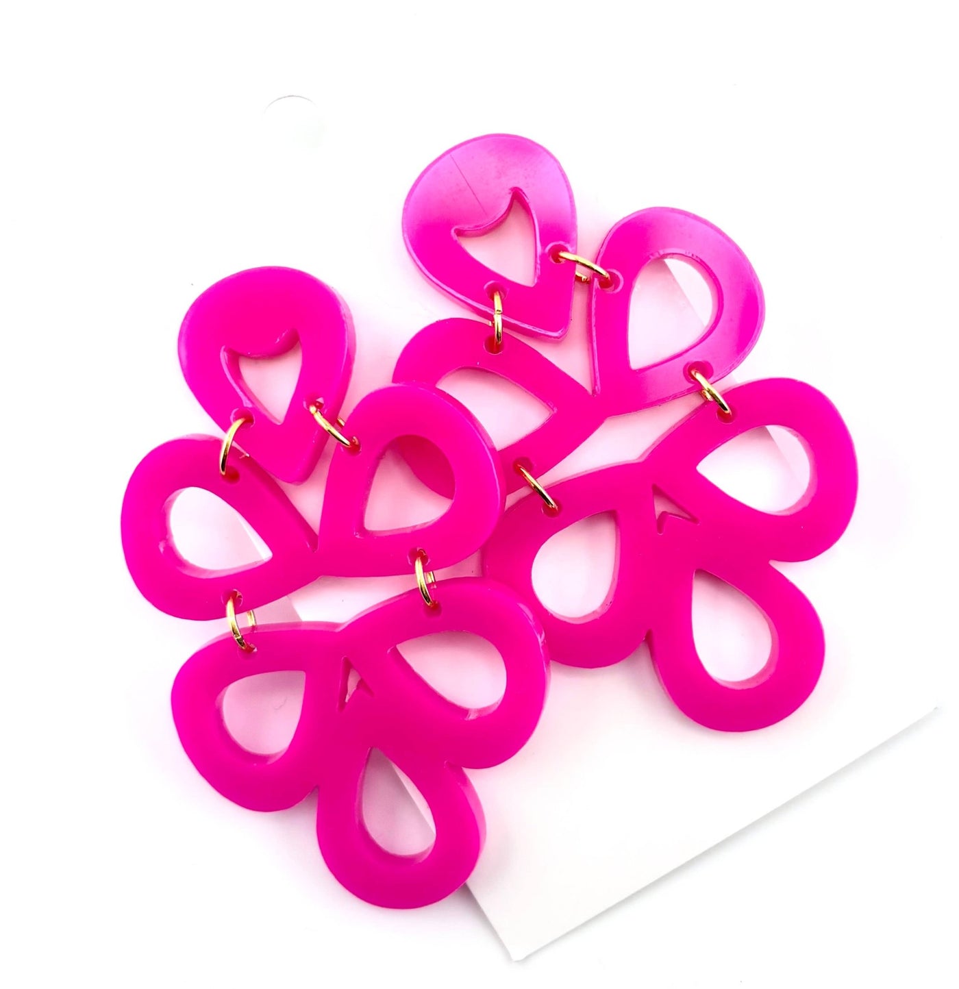 Pink Geo Print Earrings - Mercantile213