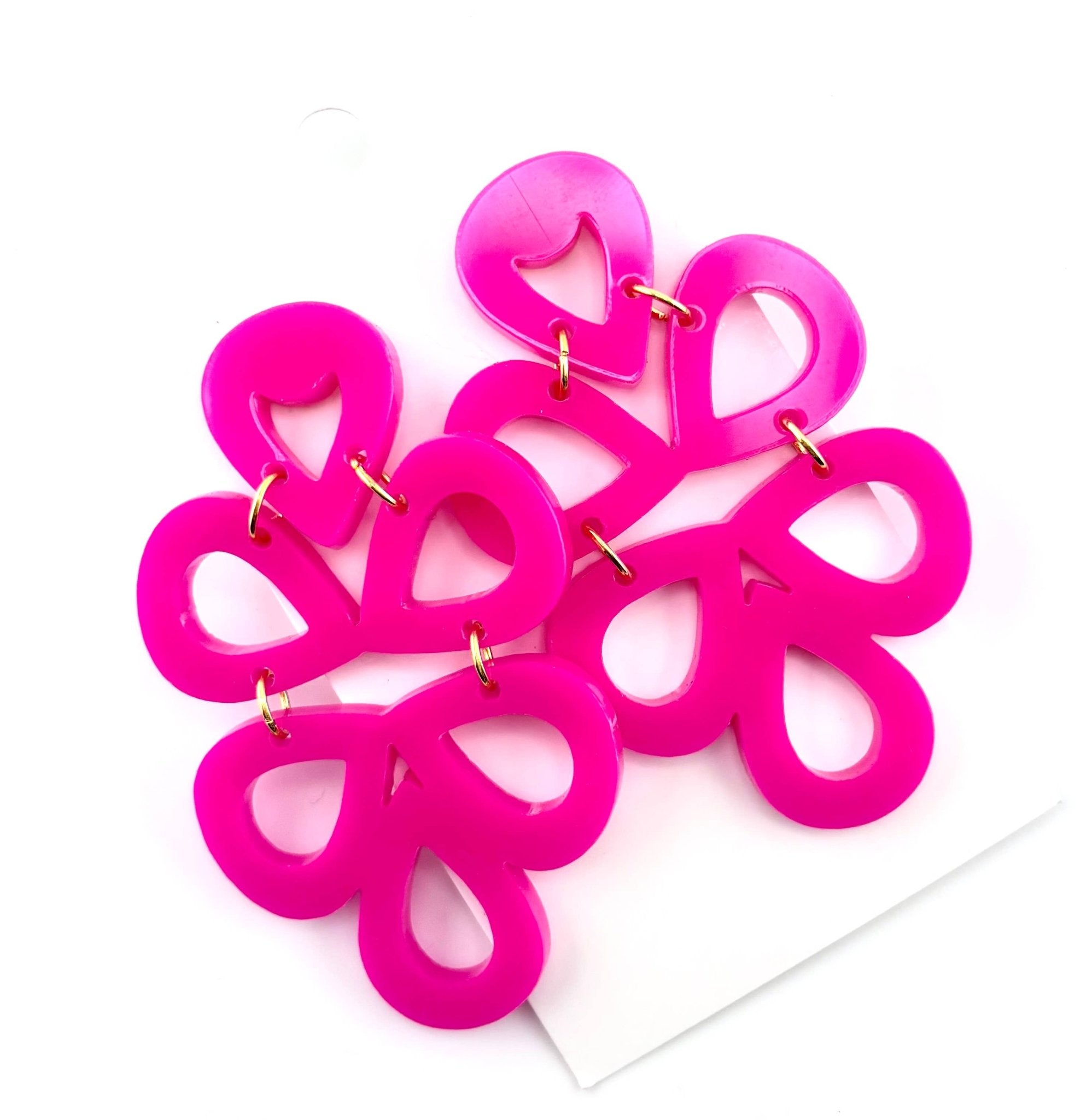 Pink Geo Print Earrings - Mercantile213