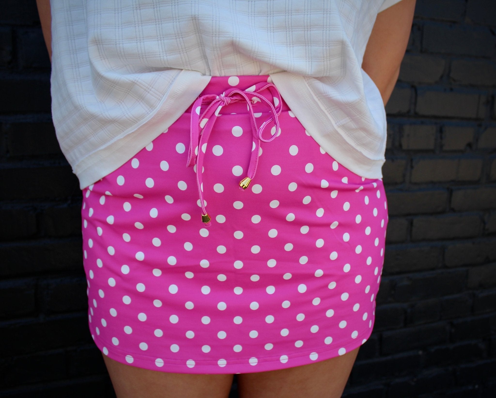 Pink Polka Dot Skort: Pink - Mercantile213