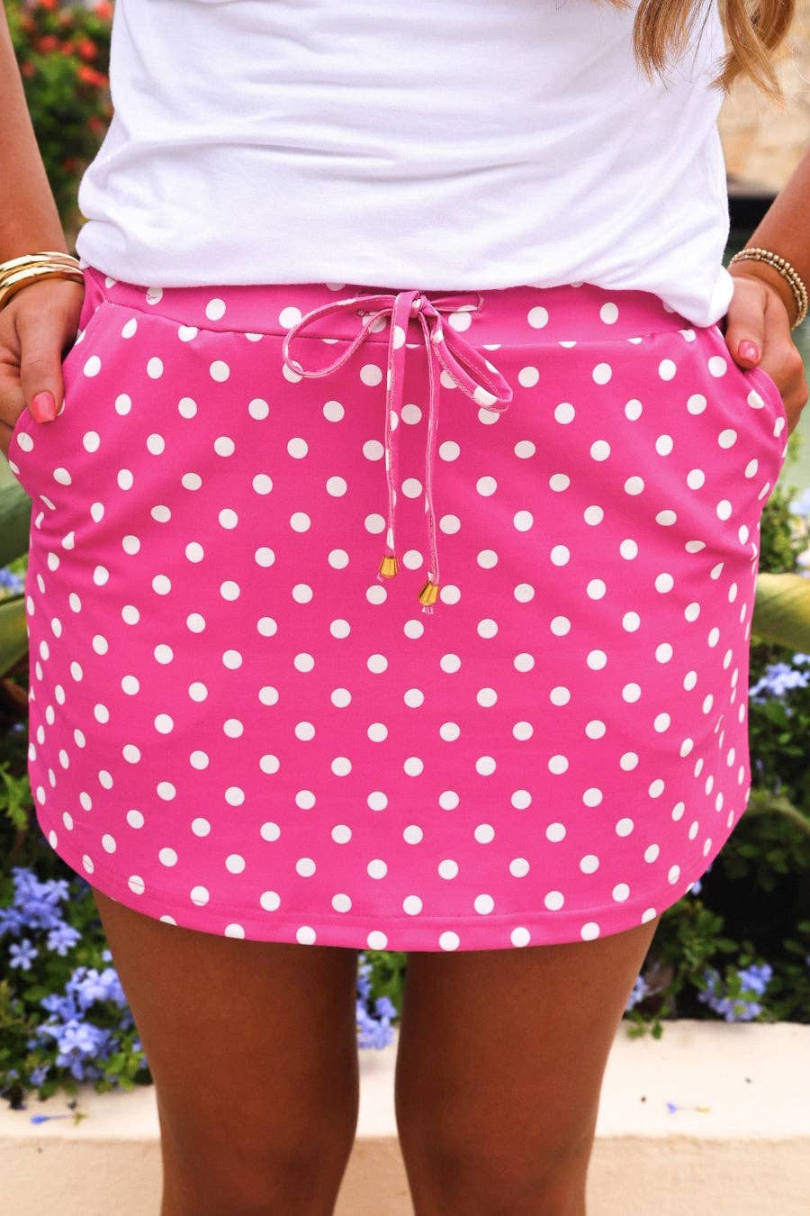 Pink Polka Dot Skort: Pink - Mercantile213