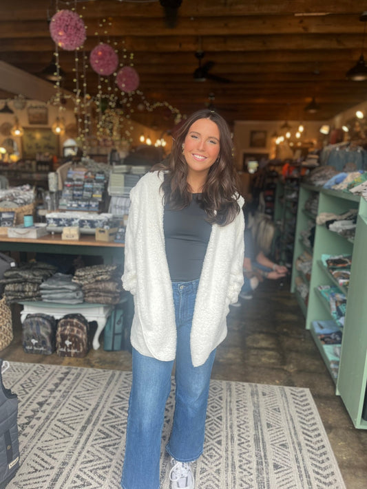 Plush Shacket - Ivory - Mercantile213