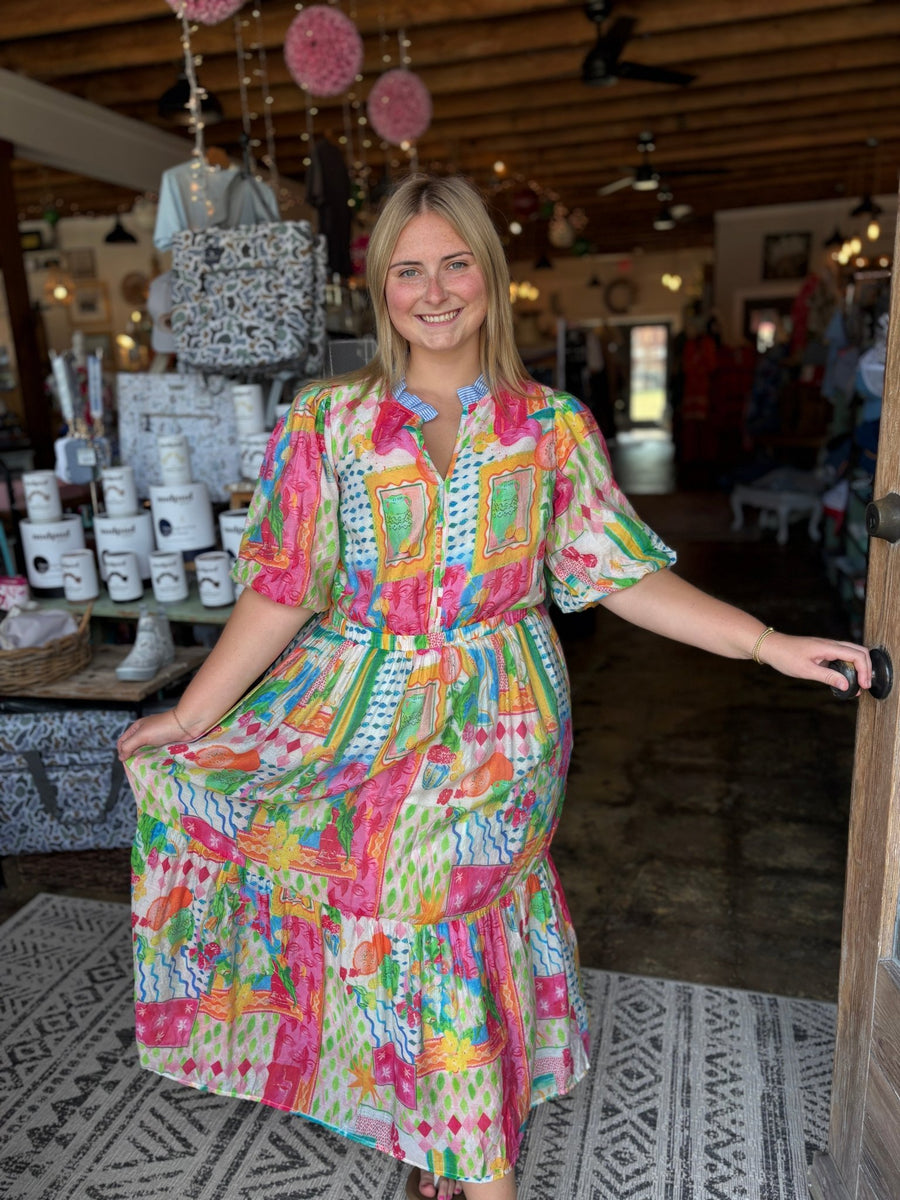 Puff Sleeve Floral Maxi - Mercantile213