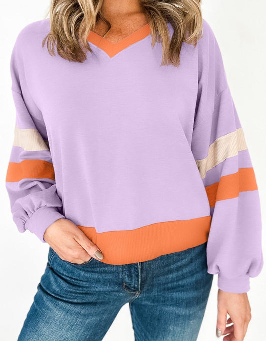 Purple/Orange Colorblock Sweatshirt - Mercantile213