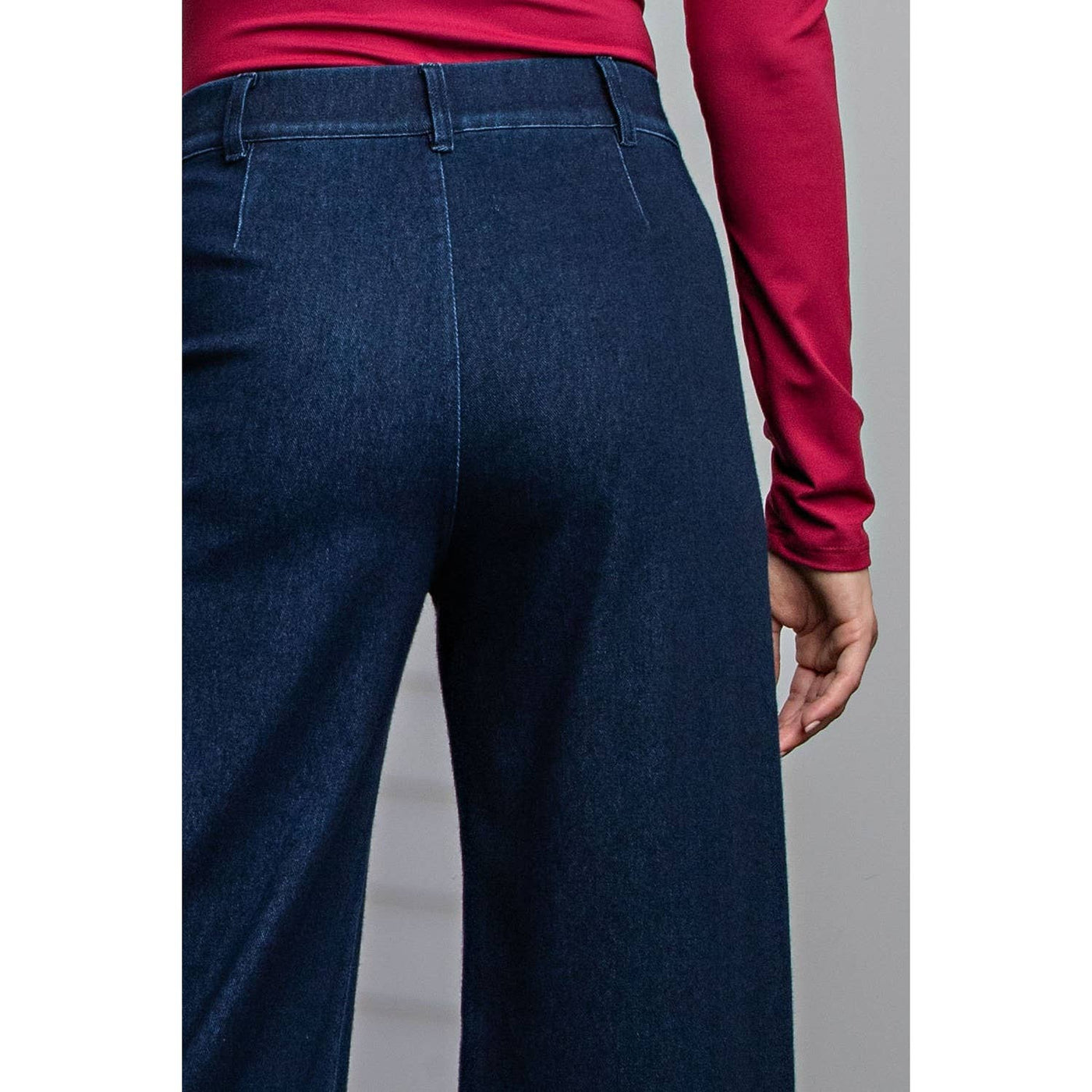 Rae Mode Cotton Stretch Wide Leg Denim - P6278D - Mercantile213