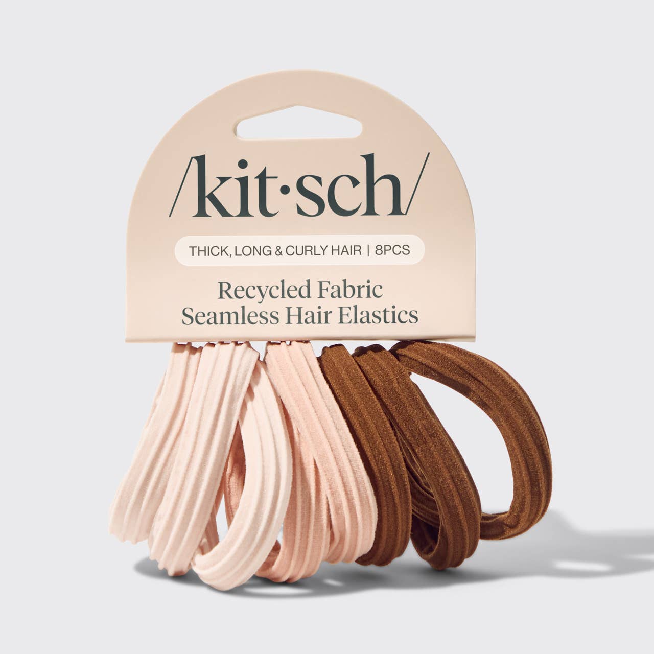 Recycled Seamless Hair Elastics 8pc Set - Rosewood - Mercantile213
