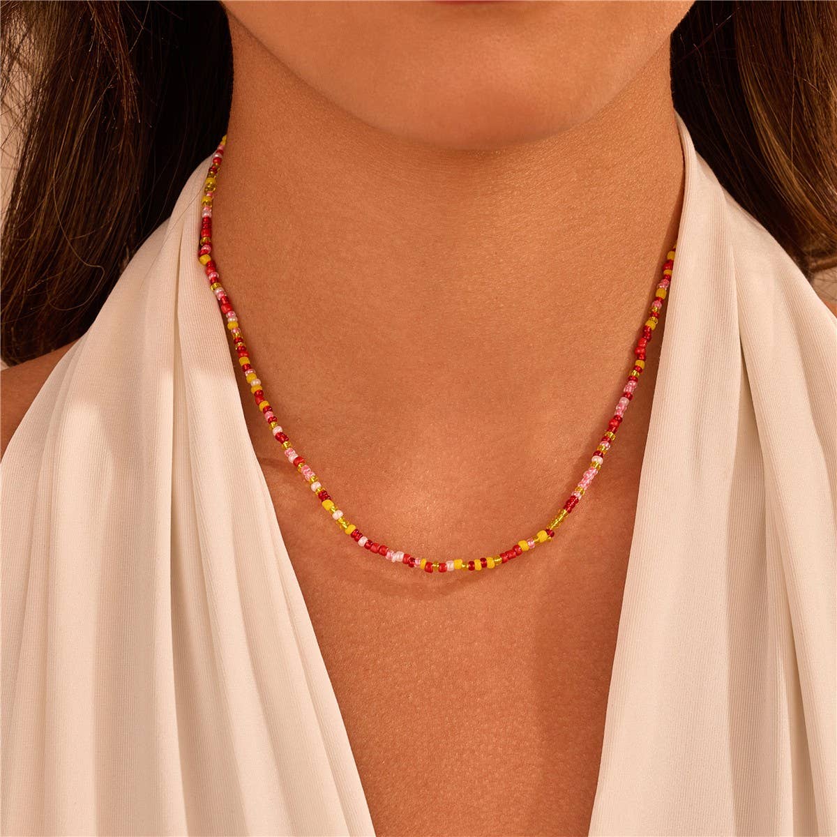 Red Beaded Necklace - Mercantile213