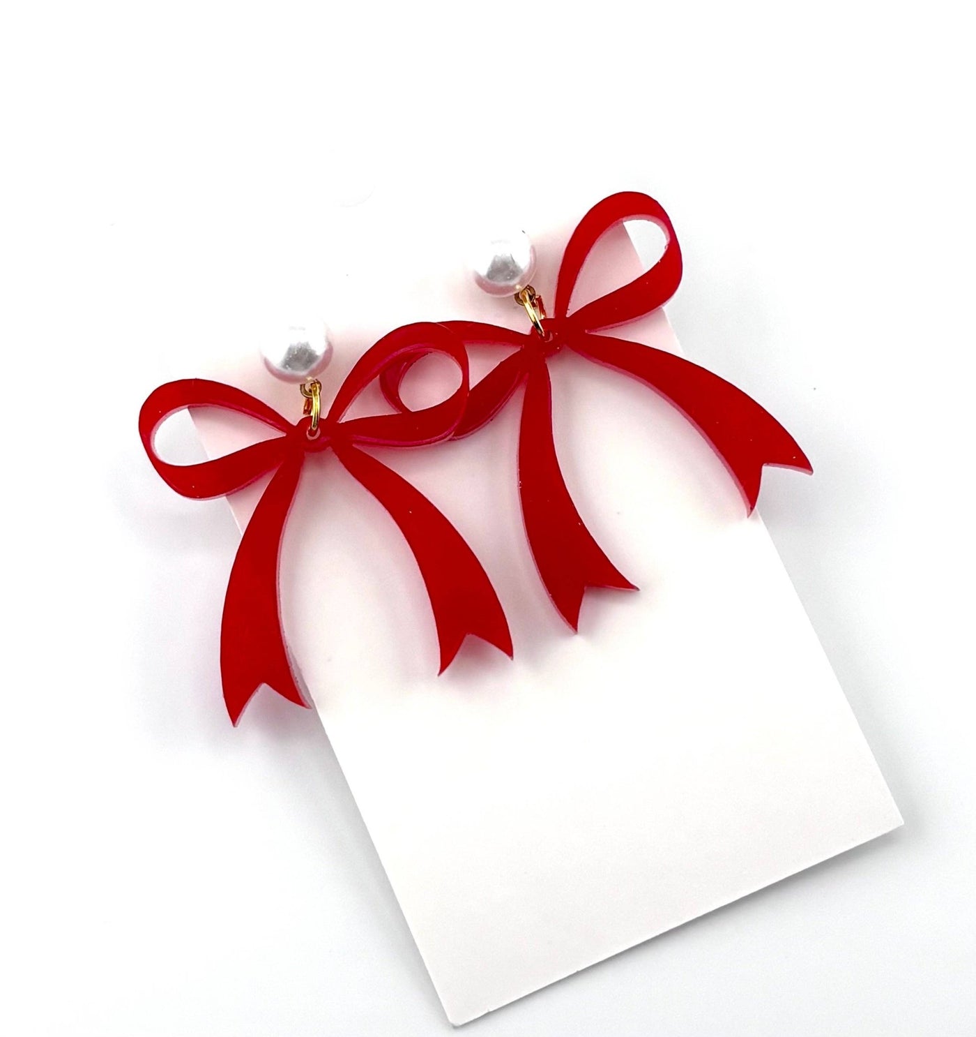 Red Bow Earrings - Mercantile213