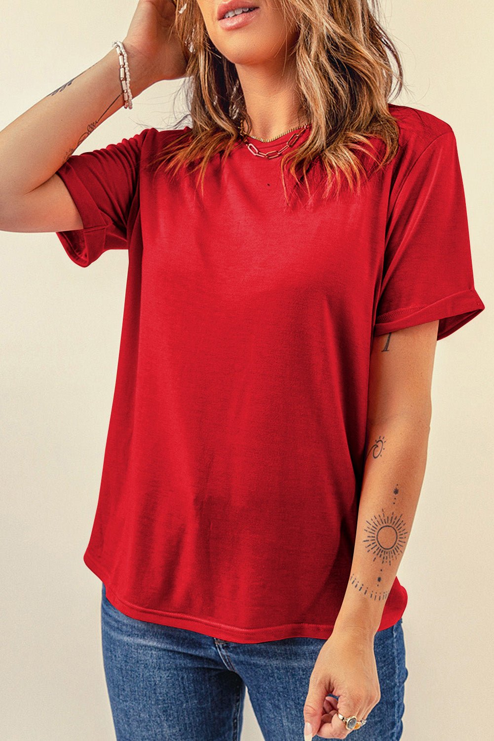 Red Casual Tee - Mercantile213