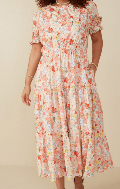 Red Ditsy Floral Dress - Mercantile213