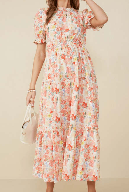 Red Ditsy Floral Dress - Mercantile213