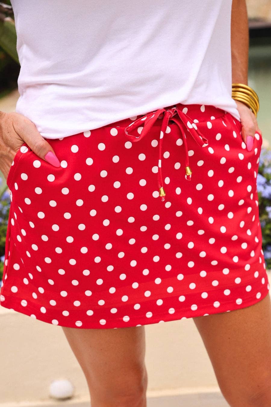 Red Polka Dot Skort: Red - Mercantile213