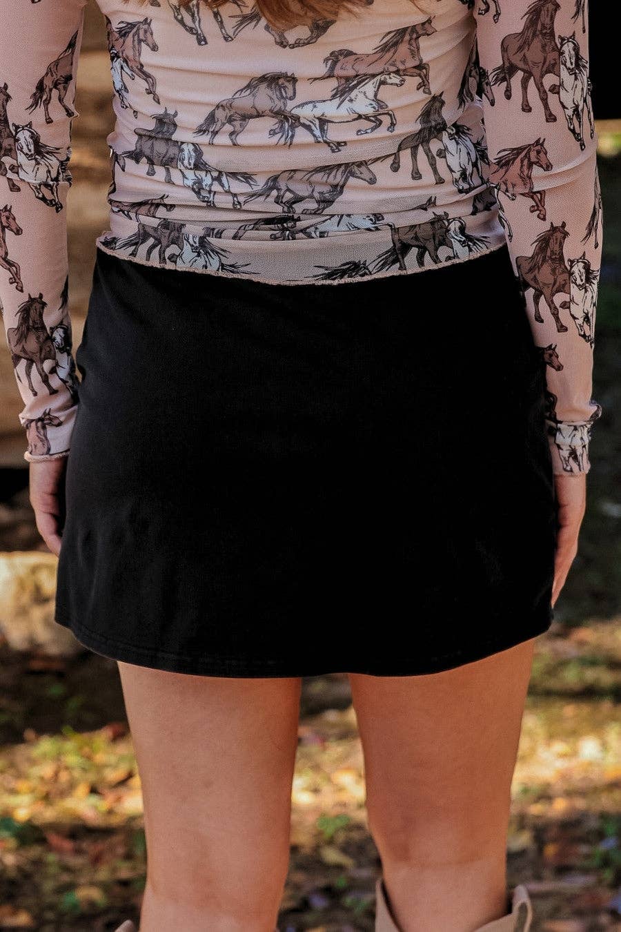 Refined Denim Stretch Skort - Black Wash - Mercantile213