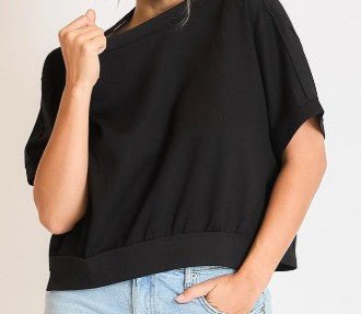 Relaxed Fit Everyday Top - Black - Mercantile213