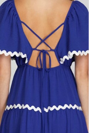 Ric Rac Dress- Royal Blue - Mercantile213