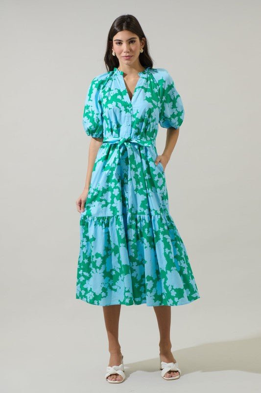 Riona Floral Midi Dress - Mercantile213