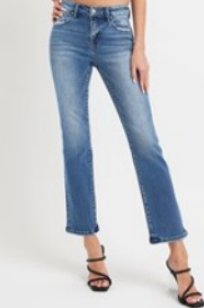 Risen Mid Rise Ankle Straight Jeans - Dark RDP5302RT - Mercantile213