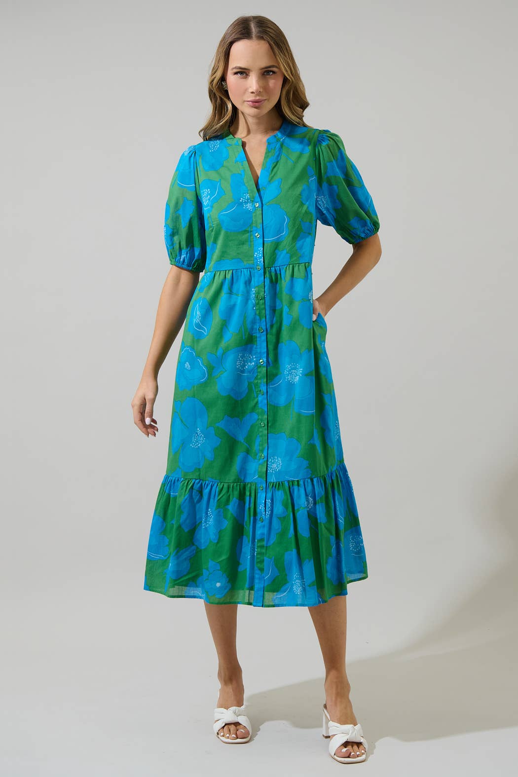 Rori Floral Midi Dress - Mercantile213