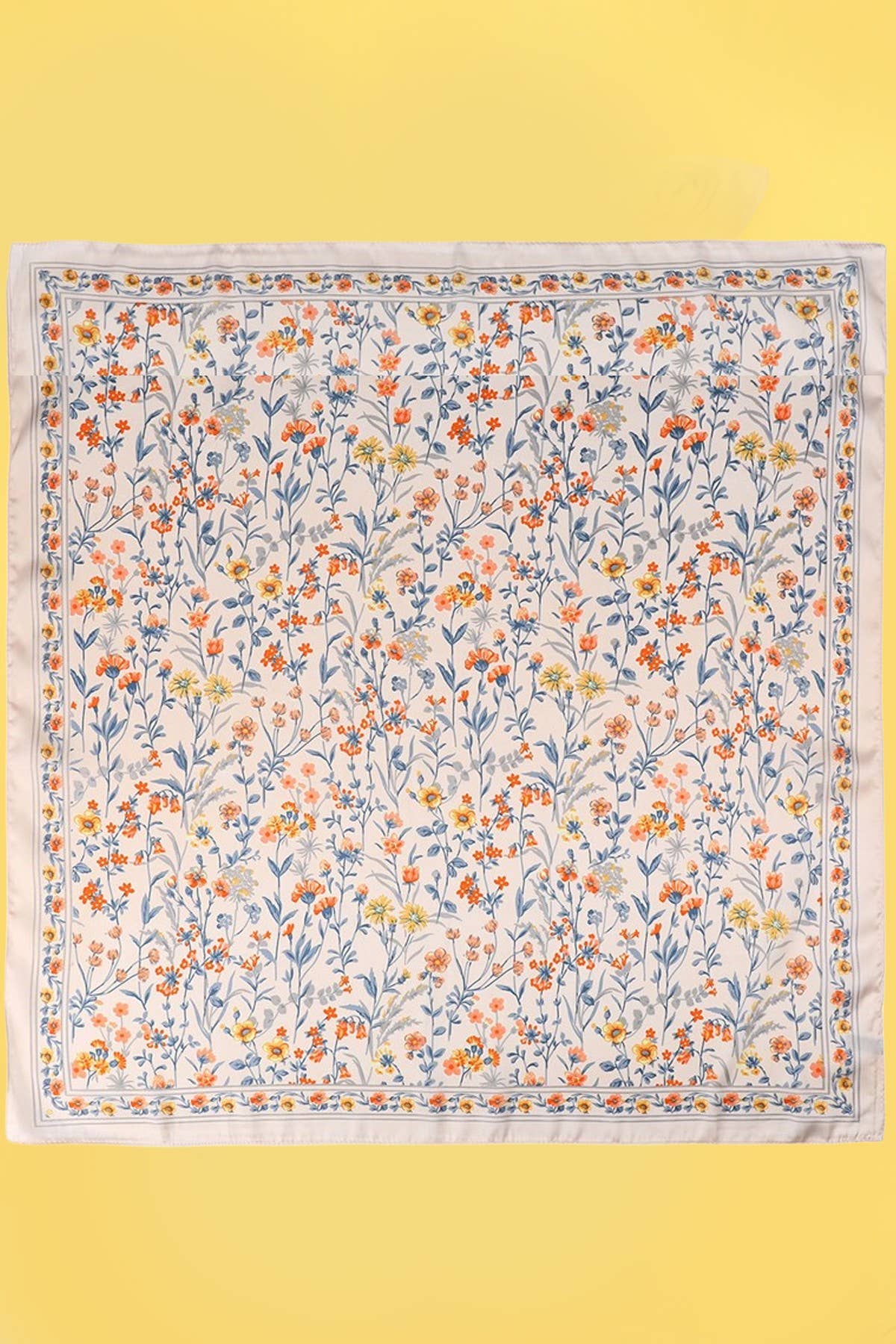Silk Bandana Scarf- Tan Floral - Mercantile213