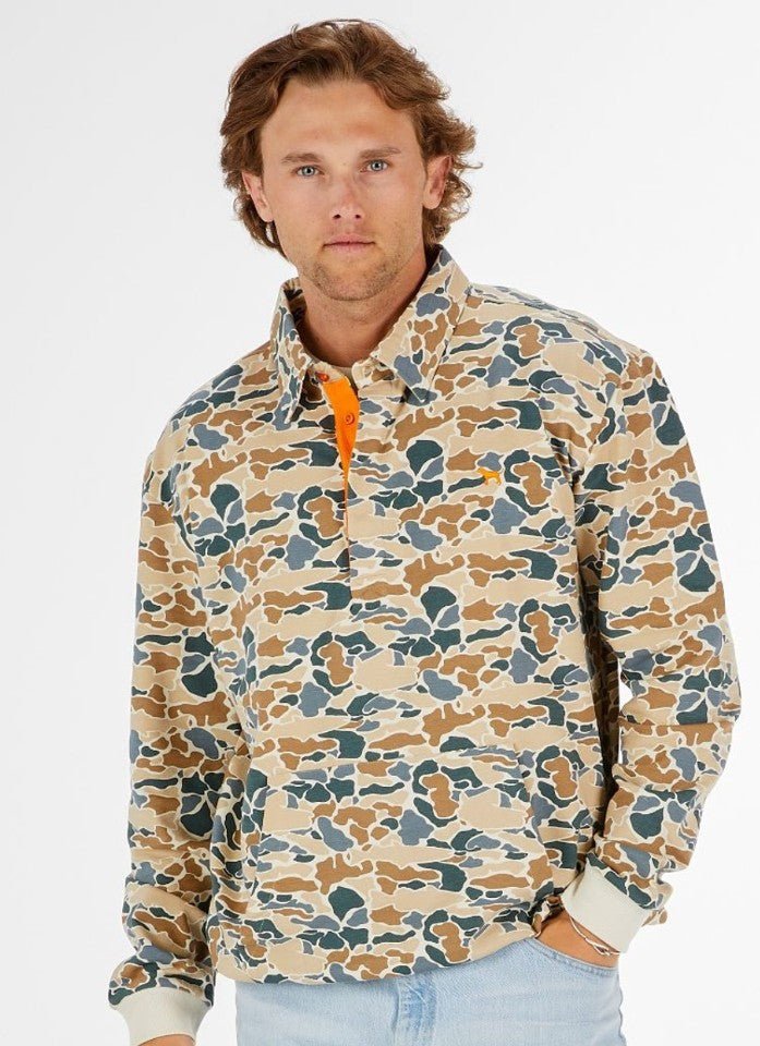 Simply Southern Men's Collared Pullover - Camo - Mercantile213