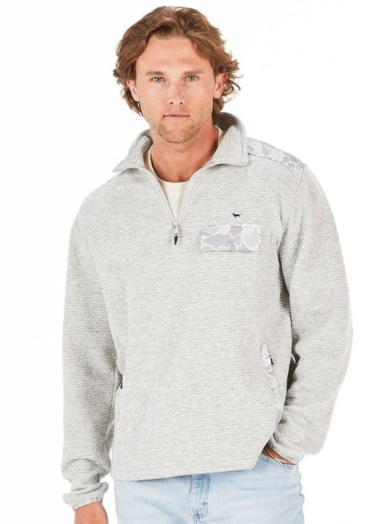 Simply Southern Men's Quarter Zip Pullover - Heather Gray - Mercantile213