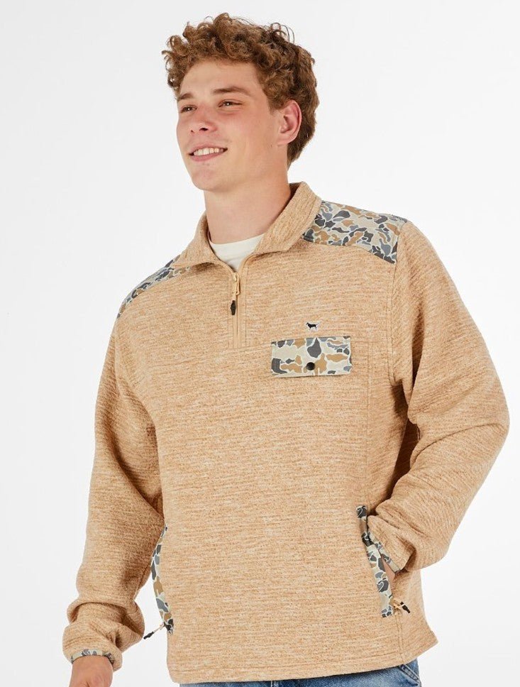 Simply Southern Men's Quarter Zip Pullover - Latte Camo - Mercantile213
