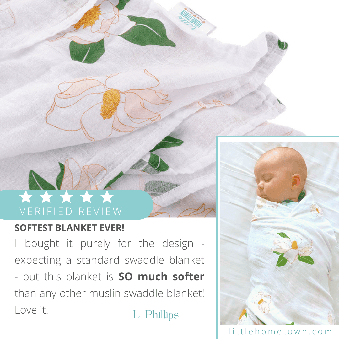 Southern Magnolia Baby Muslin Swaddle Receiving Blanket - Mercantile213