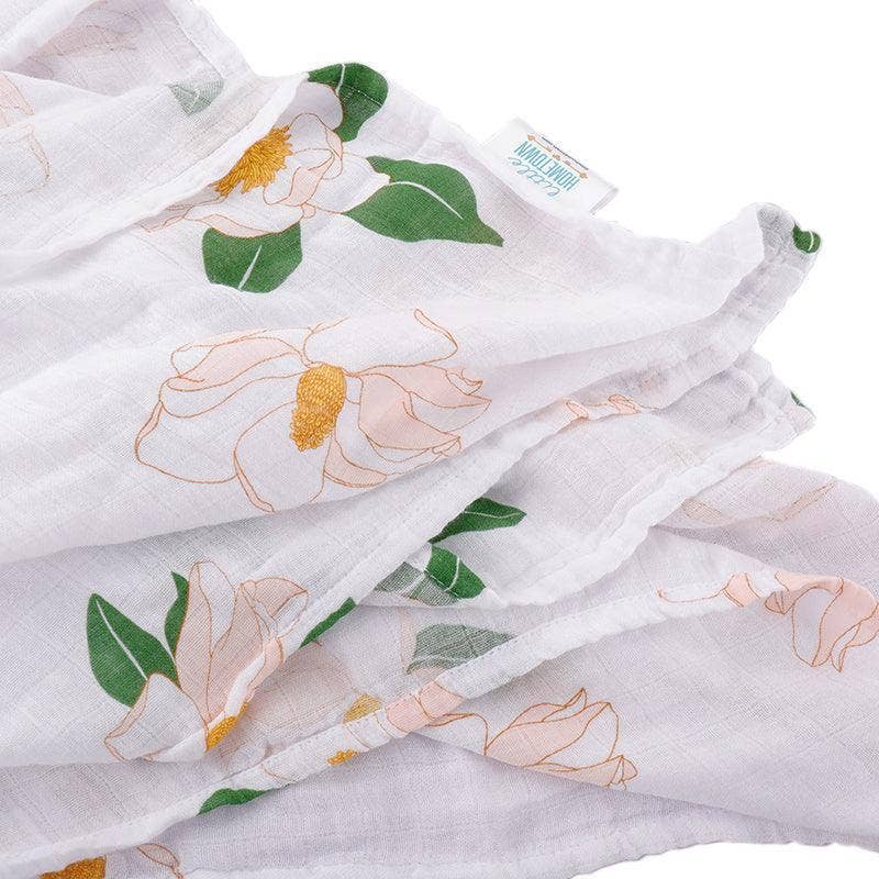 Southern Magnolia Baby Muslin Swaddle Receiving Blanket - Mercantile213