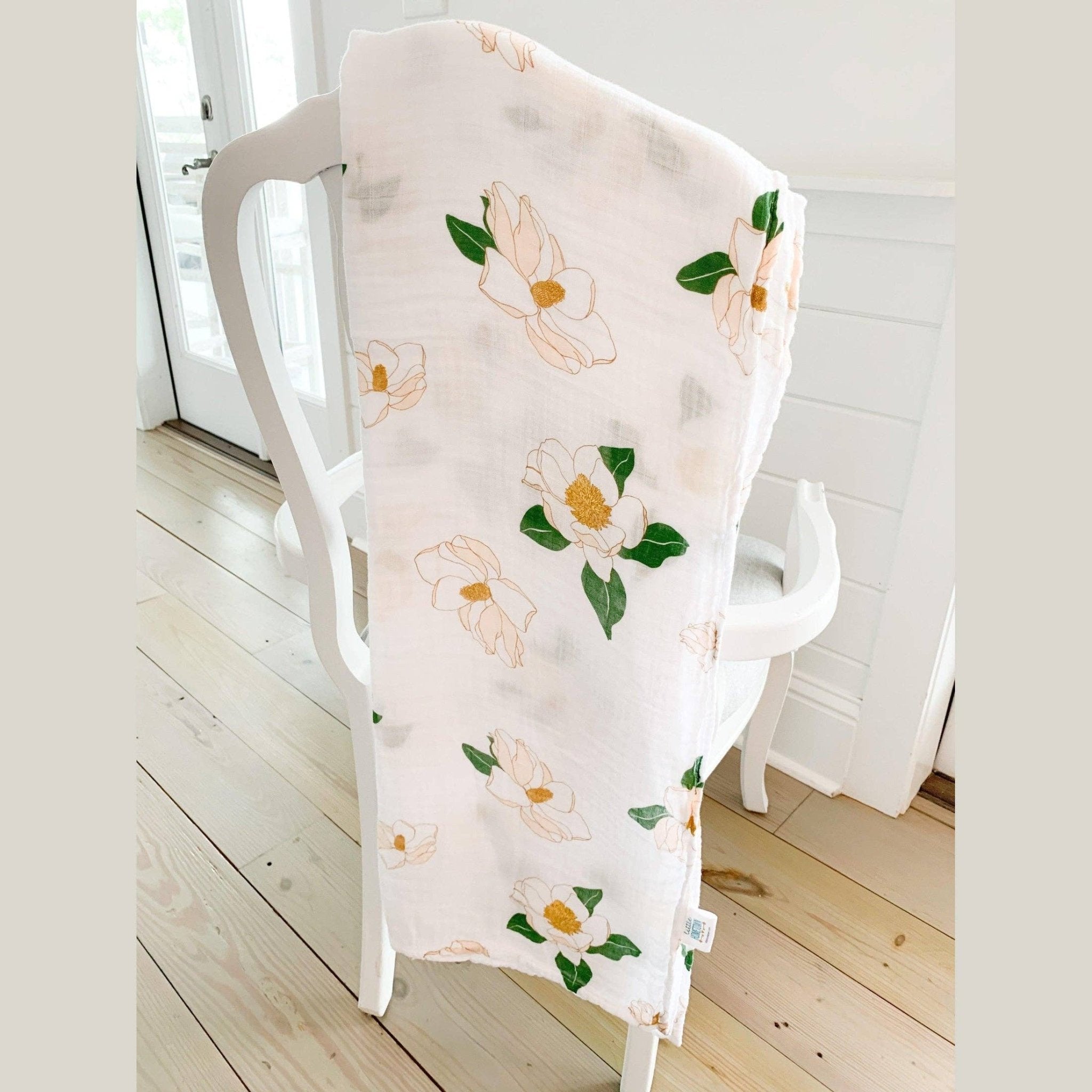 Southern Magnolia Baby Muslin Swaddle Receiving Blanket - Mercantile213