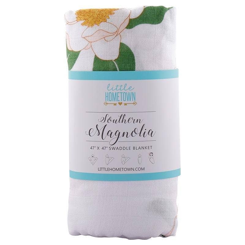Southern Magnolia Baby Muslin Swaddle Receiving Blanket - Mercantile213