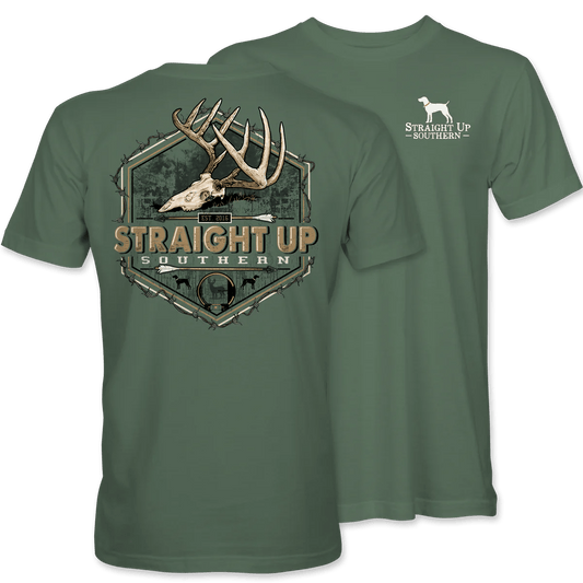 Straight Up Southern Buck Skull - Military Green - Mercantile213