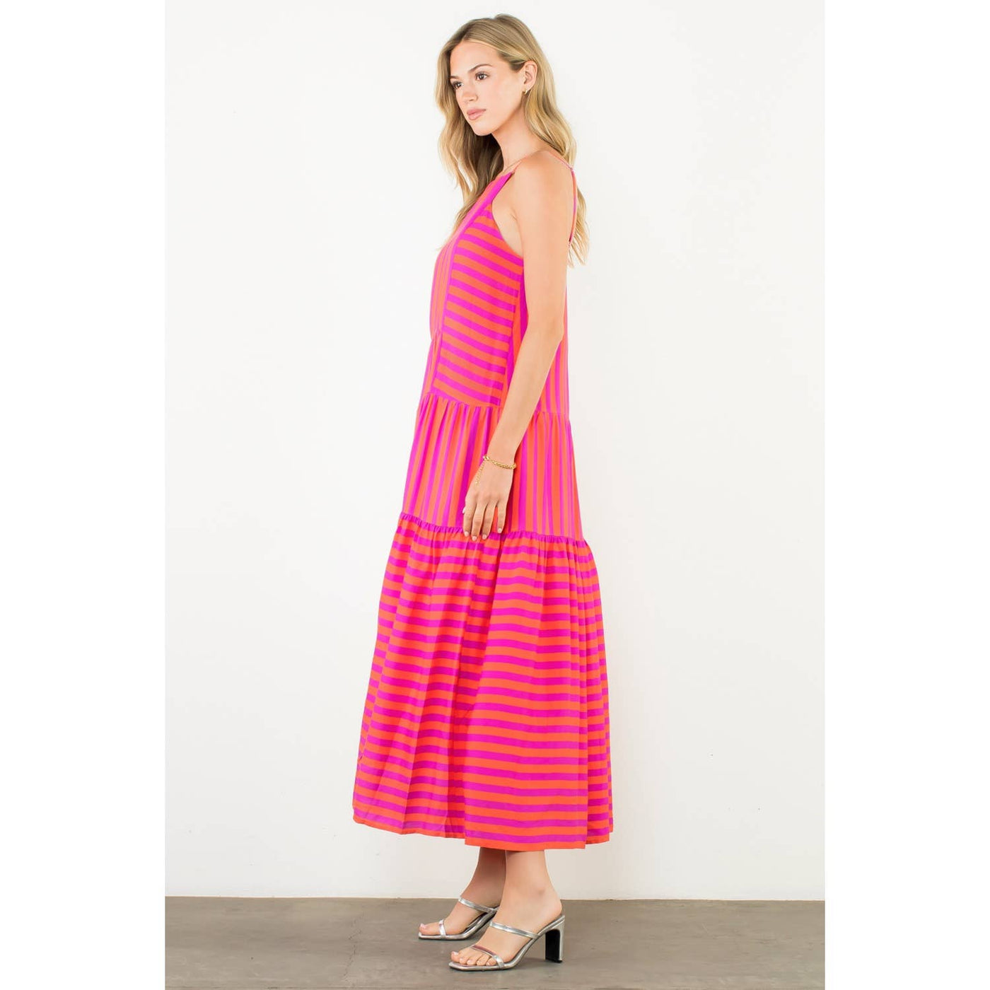 Striped Tiered Dress - Mercantile213